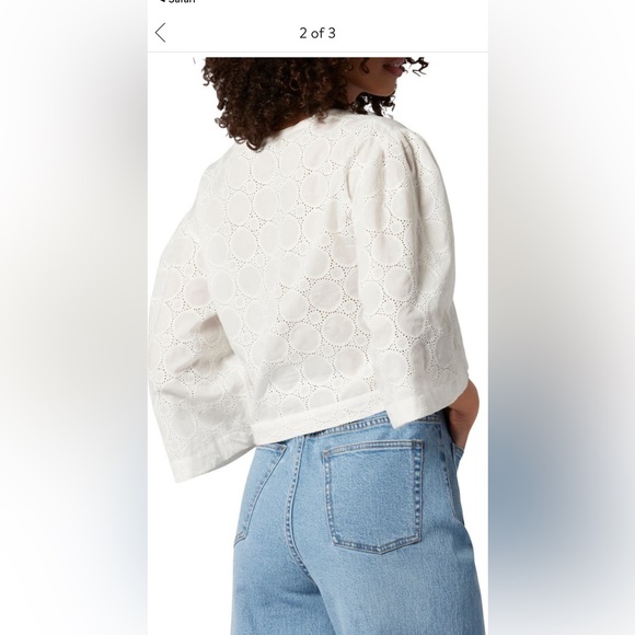 Joie Persephone Embroidered Top in Porcelain/wht - Picture 2 of 5